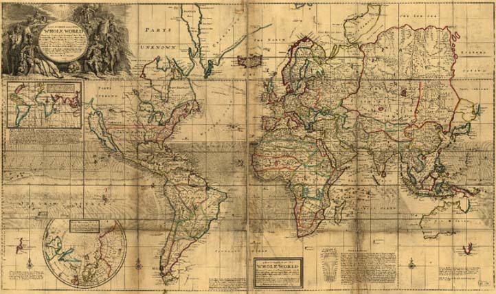 Карта Мира 1719 год